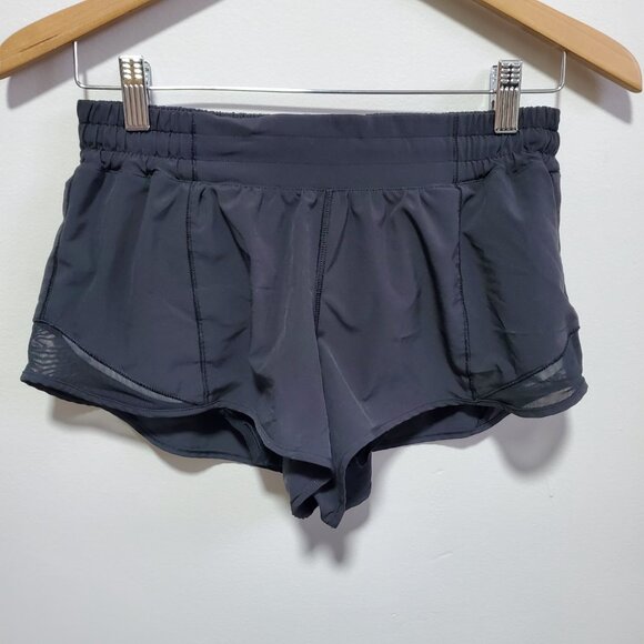 LULULEMON Hotty Hot Shorts 2 II Swift Mesh Lined Running Gym Black Womens 8 x 2" - Picture 3 of 16